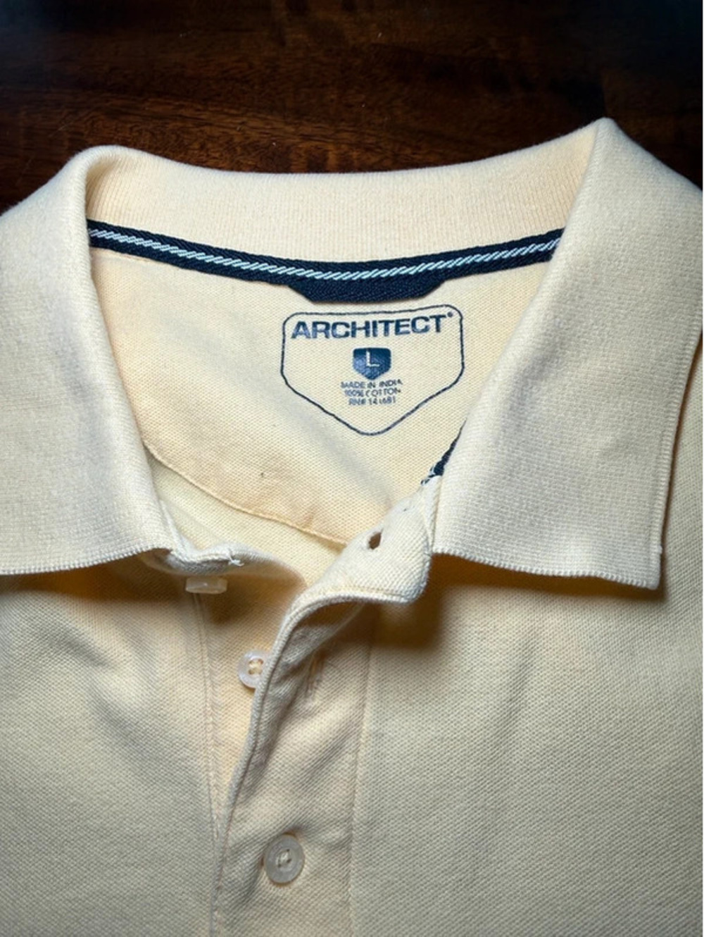 Architect men’s yellow polo golf shirt size L